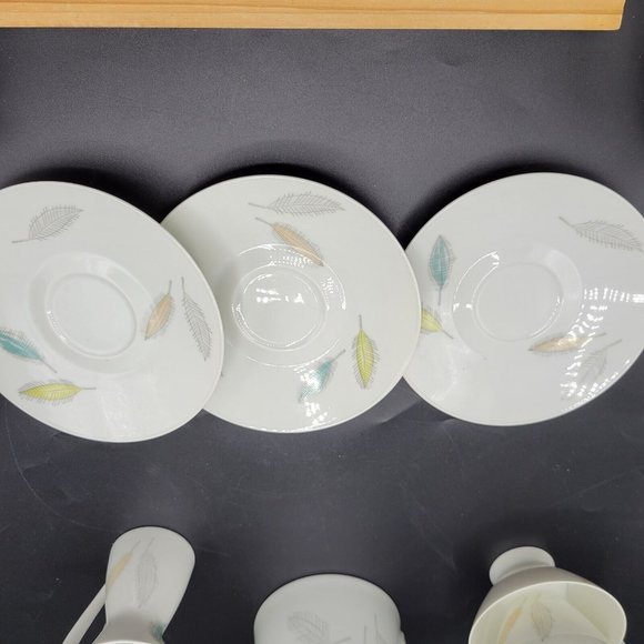 Rosenthal Continental Bunte Blatter Feather Pattern Coffee Pot Set Germany Vtg. - Picture 4 of 12